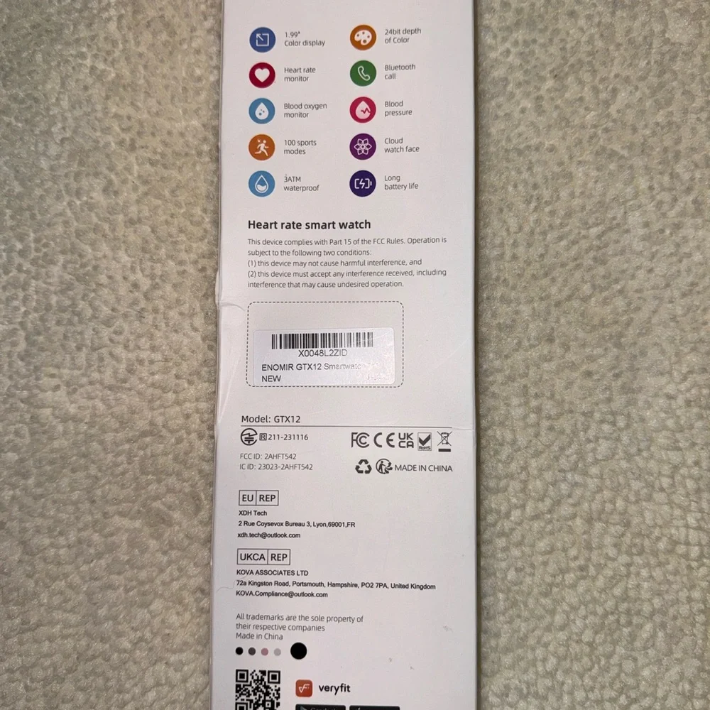 VeryFit Smart Watch with Fitness Tracking, Unsex